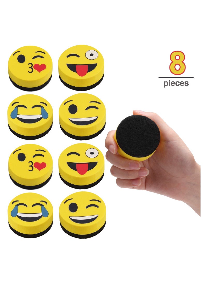 Magnetic Dry Erase Erasers 8 Pack Smiley Whiteboard Cleansers for Classroom and Office Supplies - Image 5