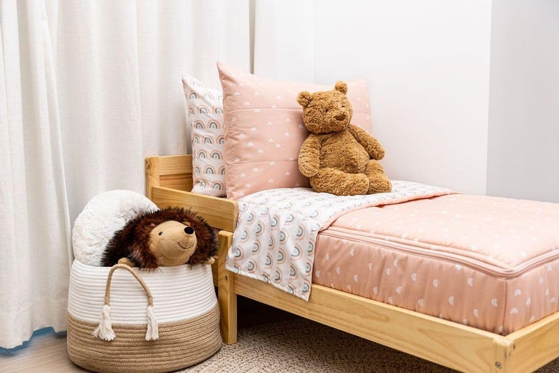 Beddy's Rainbow Theme Durable Zipper Bedding for Kids, Bed in a Bag, Peach Sheets & Comforter, Includes Pillowcase & Pillow Sham Easy to Make & Wash - Image 2
