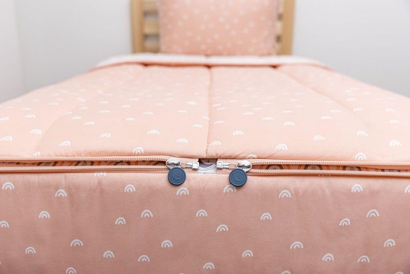 Beddy's Rainbow Theme Durable Zipper Bedding for Kids, Bed in a Bag, Peach Sheets & Comforter, Includes Pillowcase & Pillow Sham Easy to Make & Wash - Image 4
