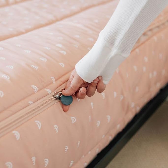 Beddy's Rainbow Theme Durable Zipper Bedding for Kids, Bed in a Bag, Peach Sheets & Comforter, Includes Pillowcase & Pillow Sham Easy to Make & Wash - Image 1