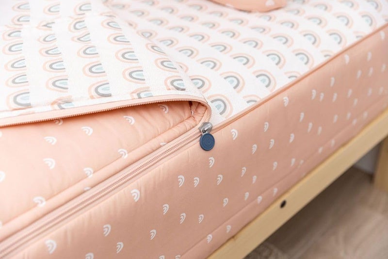 Beddy's Rainbow Theme Durable Zipper Bedding for Kids, Bed in a Bag, Peach Sheets & Comforter, Includes Pillowcase & Pillow Sham Easy to Make & Wash - Image 3