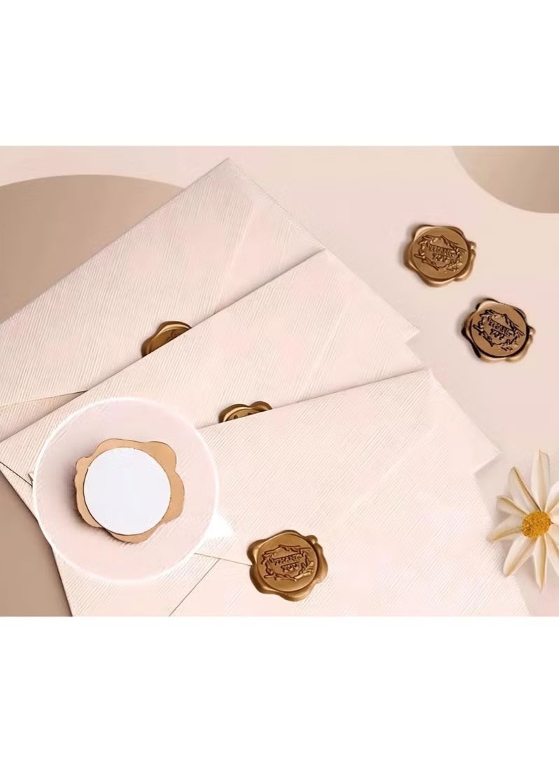 مجموعة أدوات مكتبية وأظرف منقوشة، تحتوي على 6 أظرف منقوشة، و20 قطعة من ورق الكرافت، و6 ملصقات شمعية لكتابة الرسائل، وحفلات الزفاف، والدعوات، وحفلات التخرج (بيج) - Image 4