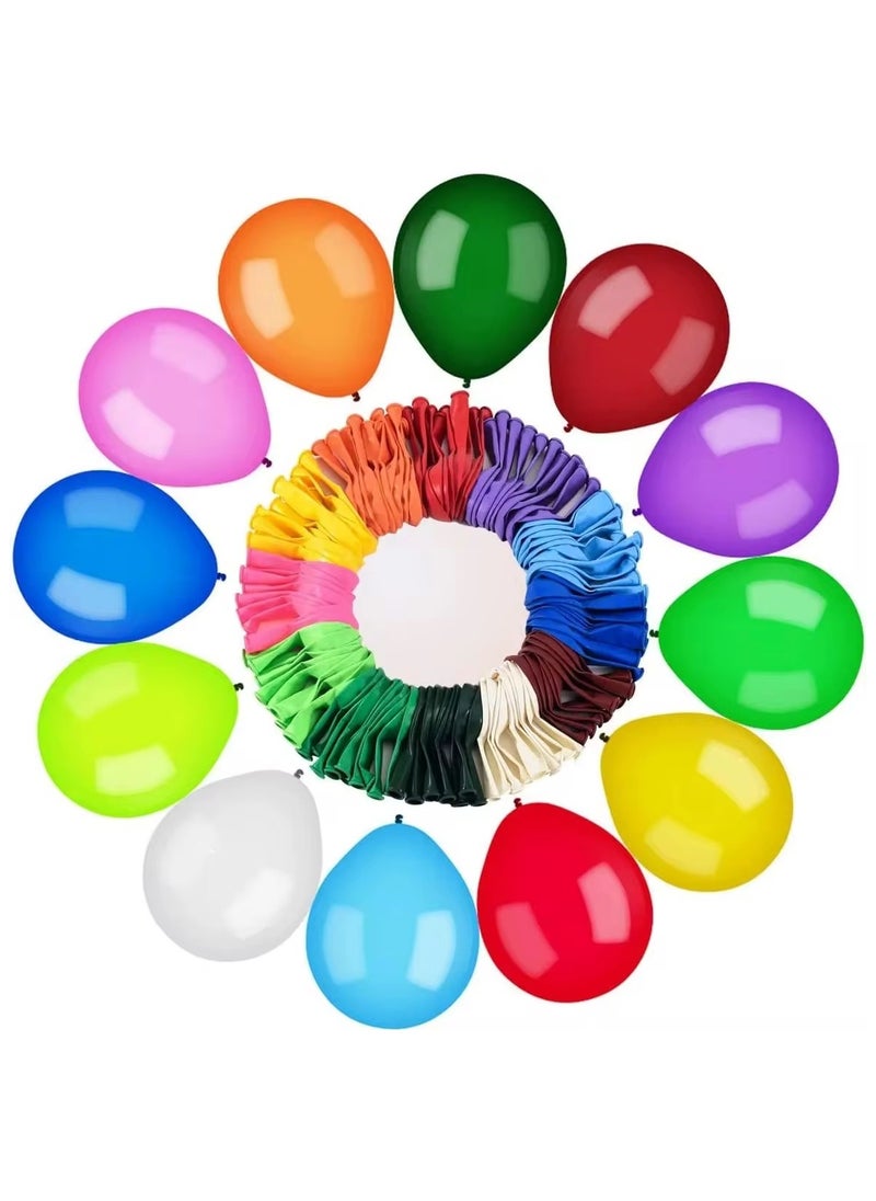 VIO - 100 Pcs 12 Inch Assorted Colors Rainbow Latex Balloons Bright Color Balloons for Happy Birthday Baby Shower Wedding Anniversary Birthday Party Graduation Special Celebrations Events Balloons for Garland and Balloon Arch of 100 Balloons Bright Shiny Colorful Balloons for Helium or Air Use Colorful Party Decorations Essential Party Supplies - Image 1