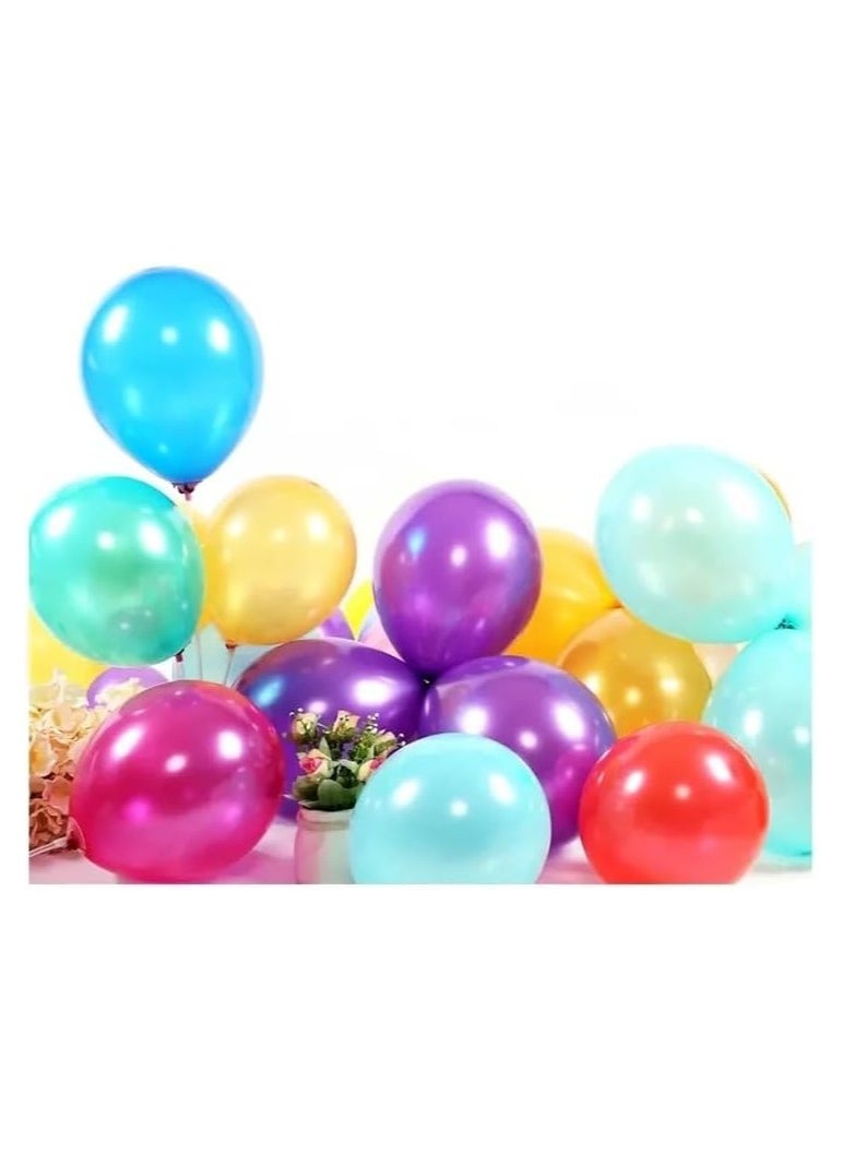 VIO - 100 Pcs 12 Inch Assorted Colors Rainbow Latex Balloons Bright Color Balloons for Happy Birthday Baby Shower Wedding Anniversary Birthday Party Graduation Special Celebrations Events Balloons for Garland and Balloon Arch of 100 Balloons Bright Shiny Colorful Balloons for Helium or Air Use Colorful Party Decorations Essential Party Supplies - Image 1
