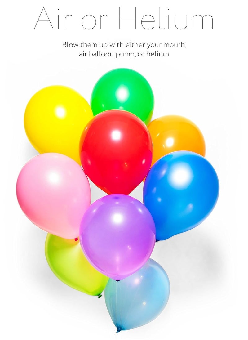 VIO - 100 Pcs 12 Inch Assorted Colors Rainbow Latex Balloons Bright Color Balloons for Happy Birthday Baby Shower Wedding Anniversary Birthday Party Graduation Special Celebrations Events Balloons for Garland and Balloon Arch of 100 Balloons Bright Shiny Colorful Balloons for Helium or Air Use Colorful Party Decorations Essential Party Supplies - Image 1