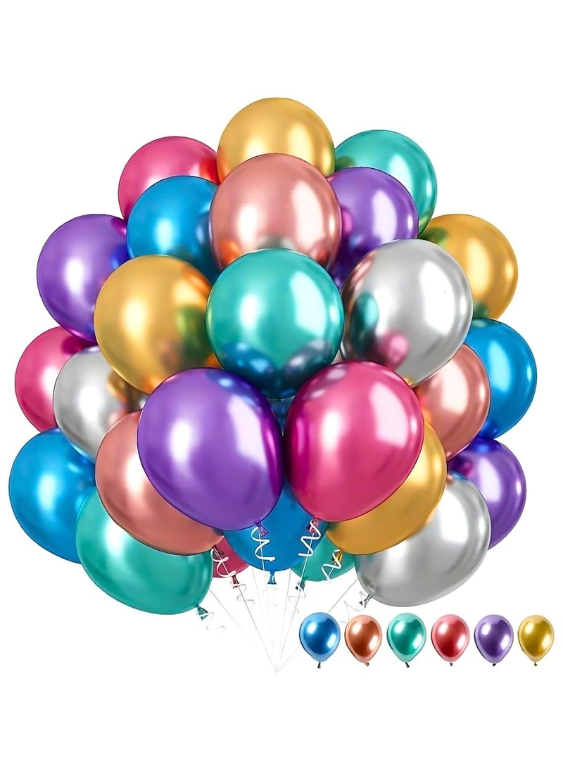 VIO 100 Pcs 12 Inch Assorted Colors Rainbow Latex Balloons Bright Color Balloons for Happy Birthday Baby Shower Wedding Anniversary Birthday Party Graduation Special Celebrations Events Balloons for Garland and Balloon Arch of 100 Balloons Bright Shiny Colorful Balloons for Helium or Air Use Colorful Party Decorations Essential Party Supplies  - Image 1