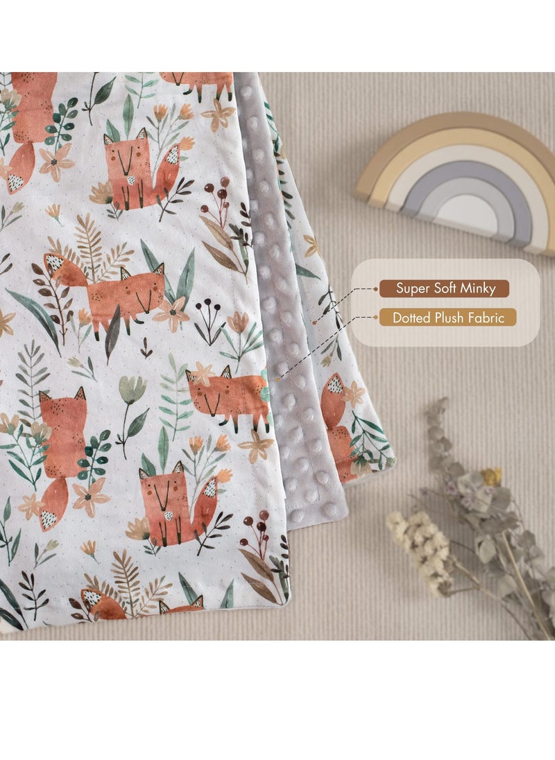 Bebiland Kids Baby Blanket Newborn Gifts, Soft Plush Blankets with Dotted Backing, Fleece Fabric Essentials for Unisex, Toddlers, Boys Girls 75x100cm (Little Fox)  - Image 3