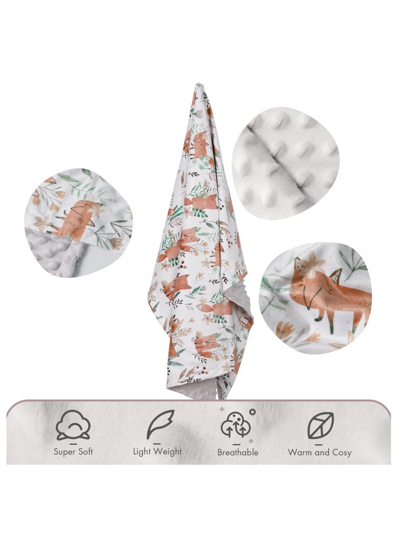 Bebiland Kids Baby Blanket Newborn Gifts, Soft Plush Blankets with Dotted Backing, Fleece Fabric Essentials for Unisex, Toddlers, Boys Girls 75x100cm (Little Fox)  - Image 2