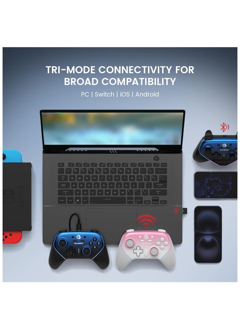 Generic - GameSir Super Nova Wireless Gaming Controller for PC/Switch/iOS/Android, 1000Hz Polling Rate, Hall Effect Stick & Trigger, Rubberized Grips, RGB Lighting, Detachable Faceplate, 1000mAh with Charging Dock - Image 1