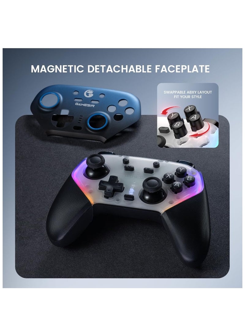 Generic - GameSir Super Nova Wireless Gaming Controller for PC/Switch/iOS/Android, 1000Hz Polling Rate, Hall Effect Stick & Trigger, Rubberized Grips, RGB Lighting, Detachable Faceplate, 1000mAh with Charging Dock - Image 1