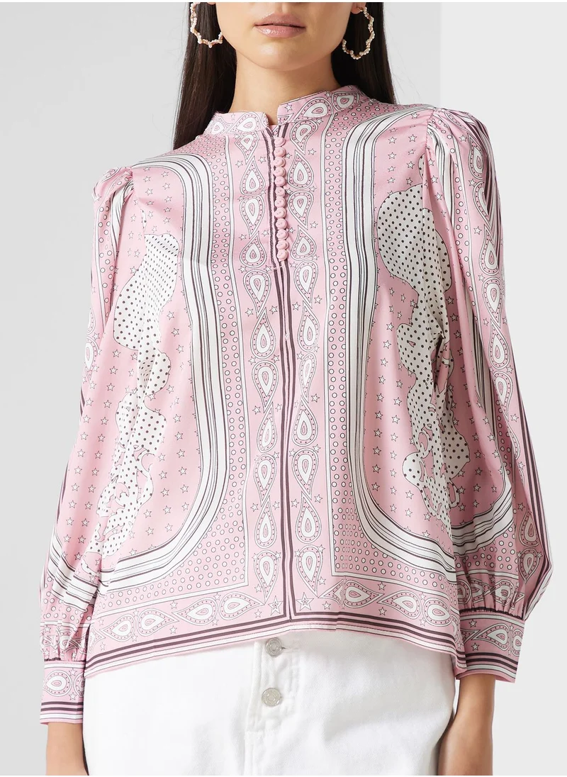 ELLA Printed Button Down Shirt