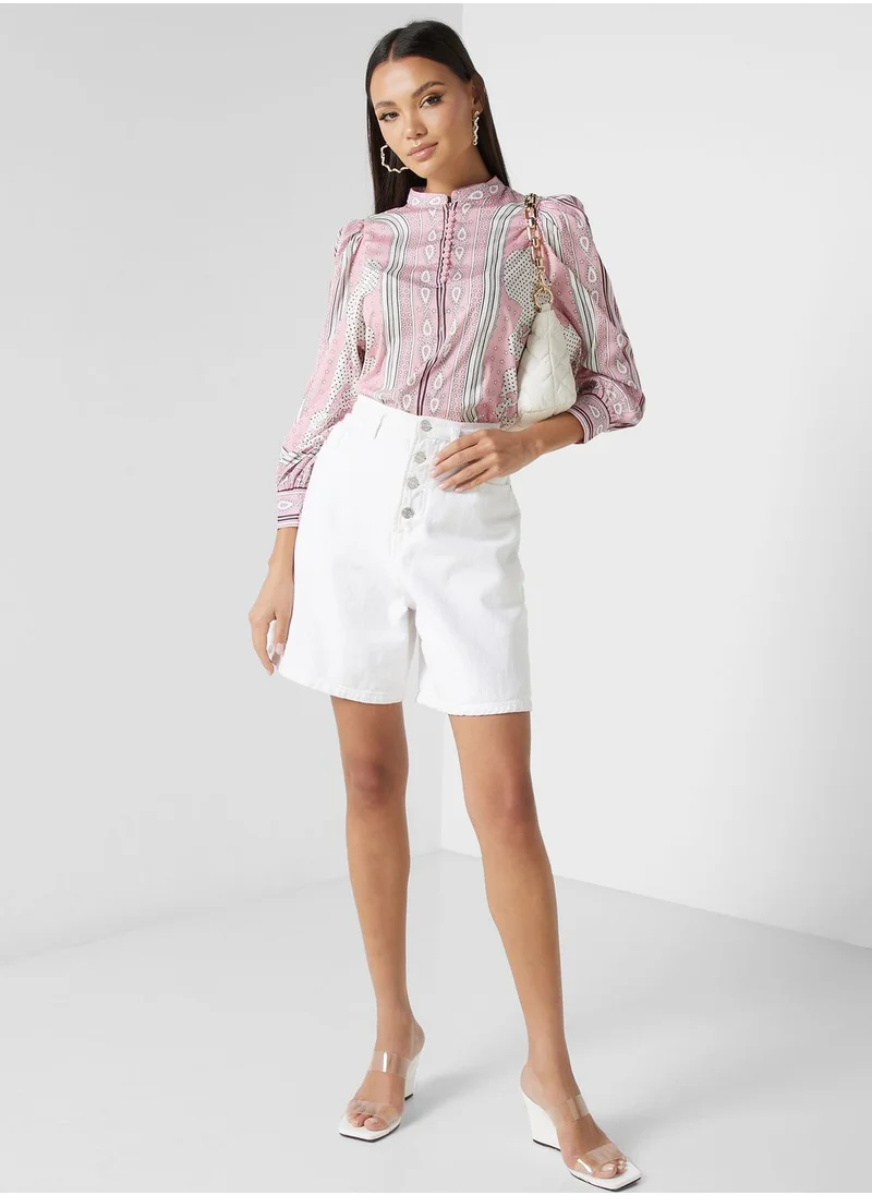 ELLA Printed Button Down Shirt