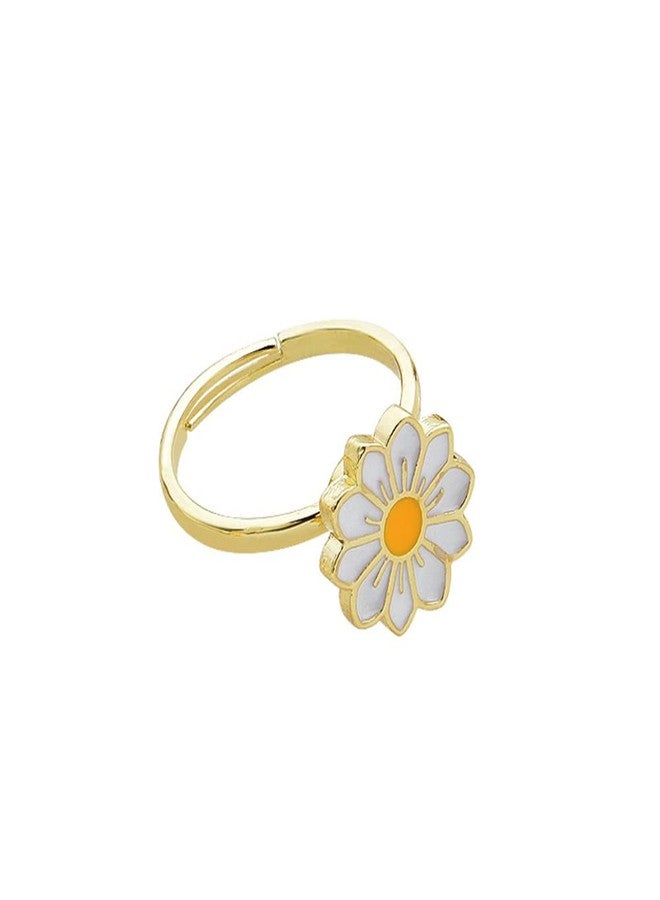 Pingyongchang Fidget Spinner Rings for Women Daisy Butterfly Adjustable Fidget Anxiety Ring Rotatable Calming Worry Meditation Ring Anxiety Stress Relief Ring-Flower - Image 1