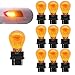 Gseigvee Pack10 Car Brake Light 3157 Vehicle Turn Signal Bulb 12V 215W Dual Contact Automobile Lighting Accessories Universal for Most Cars Trucks and Vans Amber - Image 2