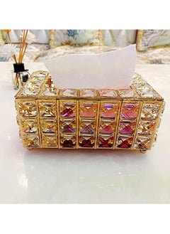 Generic Crystal and golden stainless steel tissue box for home, clinic and office decor 19 x 11 x 10 cm  - Image 4