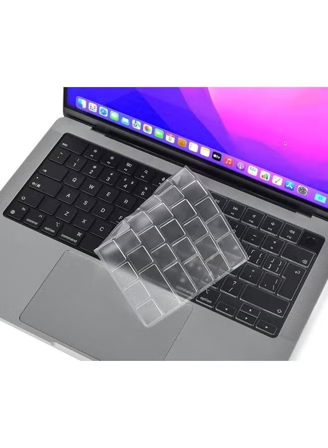 Premium Keyboard Cover Ultra Thin Protector Skin for 2025-2021 MacBook Pro 14 16 inch M4 M3 M2 M1 Pro/Max, MacBook Air 15 13.6 M4 M3 M2 Chip A3241 A3114 A2941 A3240 A3113 A2681, EN Layout - Image 1
