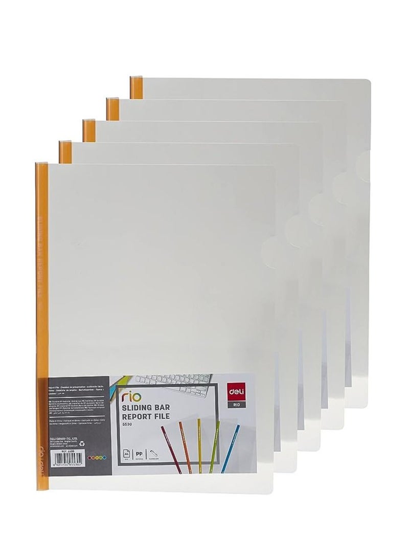 Deli ملف تقارير مكون من 5 قطع مع شريط منزلق بألوان متنوعة - Image 1