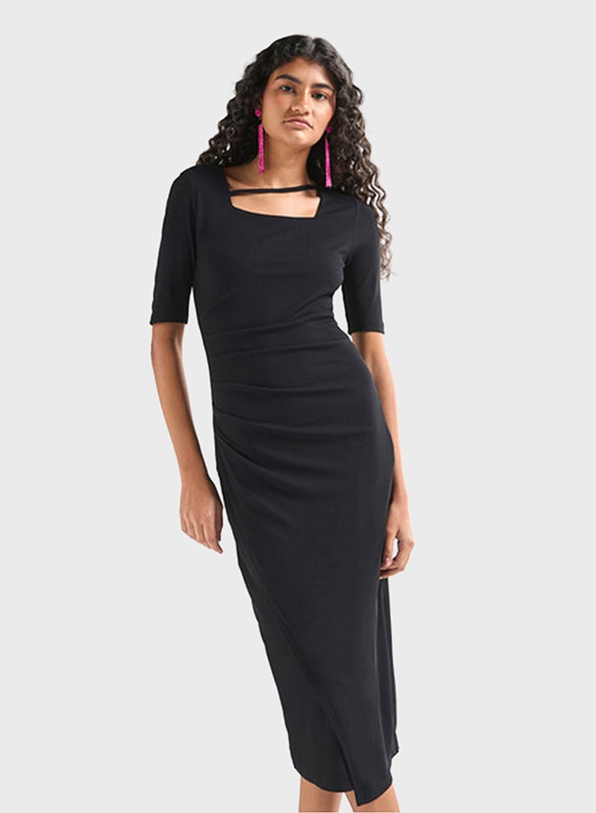 FAV Asymmetrical Ruched Dress - Image 4