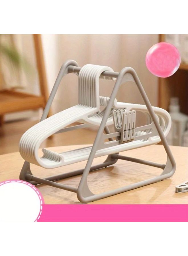 Gray Space Saving Triangle Hanger No Drilling Durable PP Plastic Multi Purpose Storage Organizer - Image 2