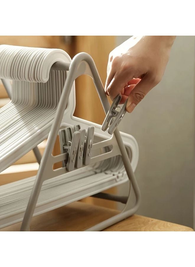 Gray Space Saving Triangle Hanger No Drilling Durable PP Plastic Multi Purpose Storage Organizer - Image 5