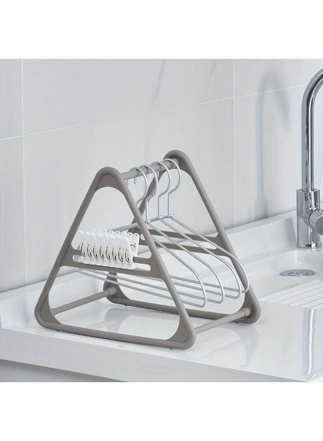 Gray Space Saving Triangle Hanger No Drilling Durable PP Plastic Multi Purpose Storage Organizer - Image 1