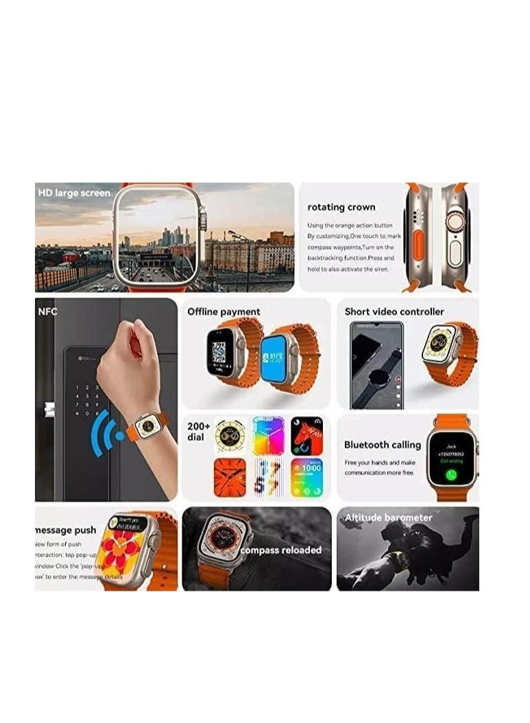 HK8 Pro Max 2.12" AMOLED Screen Ultra Smart Watch Series 8 49mm Memory 256MB Battery 320mAh Compass NFC Waterproof IP68 Wireless Charging - Image 3