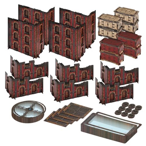 Jucoci Battlezone Creation Kit 18PCS Tabletop Terrain Wargame Terrains Set Compatible with WH40KRed - Image 1