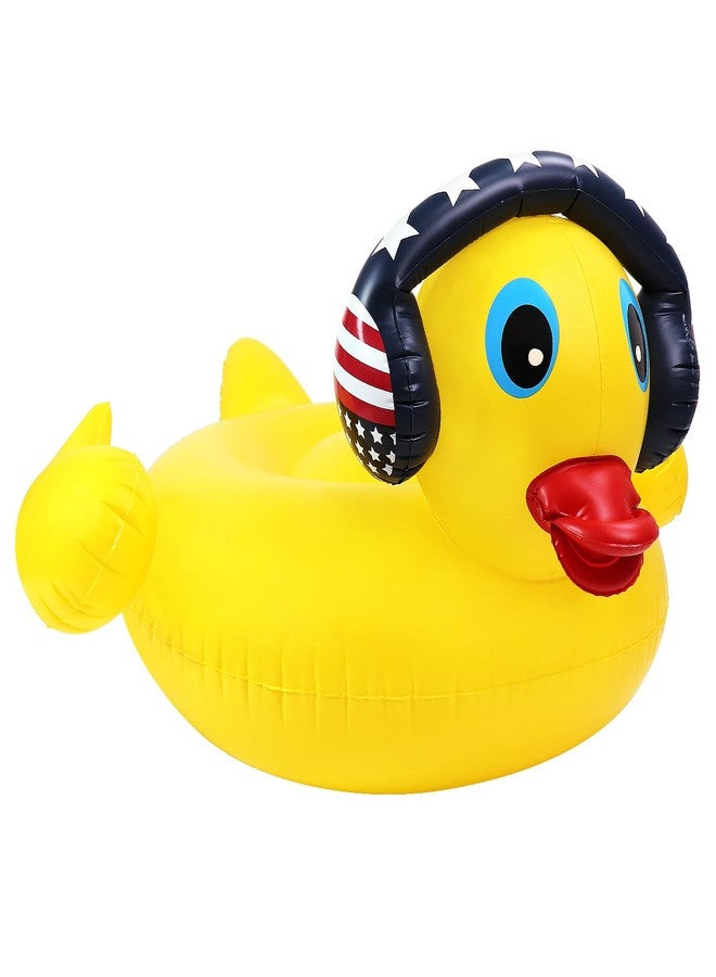Halovin Inflatable Duck Pool Floats Adult - USA 4th of July Pool Float,Giant Patriotic Blow Up Rubber Duck Lake Raft,American Fourth of July Pool Floaties for Summer Beach Swimming Party Decoration - Image 1