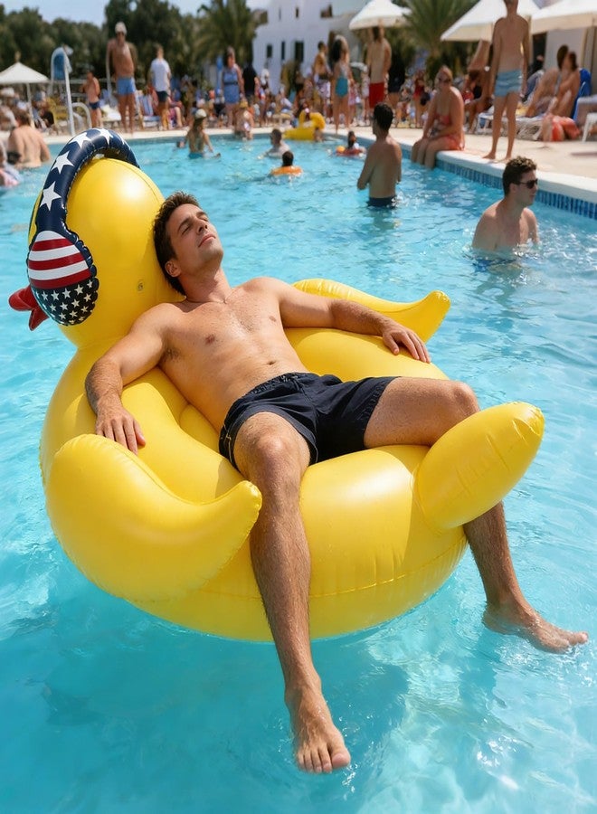 Halovin Inflatable Duck Pool Floats Adult - USA 4th of July Pool Float,Giant Patriotic Blow Up Rubber Duck Lake Raft,American Fourth of July Pool Floaties for Summer Beach Swimming Party Decoration - Image 4