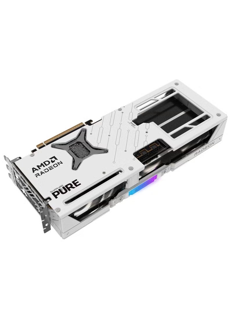 Sapphire - PURE AMD Radeon™ RX 9070 XT 16GB GDDR6 Graphics Card, 3010 MHz Boost Clock, 2460 MHz Game Clock, 4096 Stream Processors, 64 Compute Units, RDNA™ 4 Architecture, Tri-X Cooling, PCIe 5.0, 4K Display Support, AV1 Encode/Decode, AMD FidelityFX™, FreeSync™, ARGB Logo, 317W Power Consumption | 11348-02-20G - Image 1