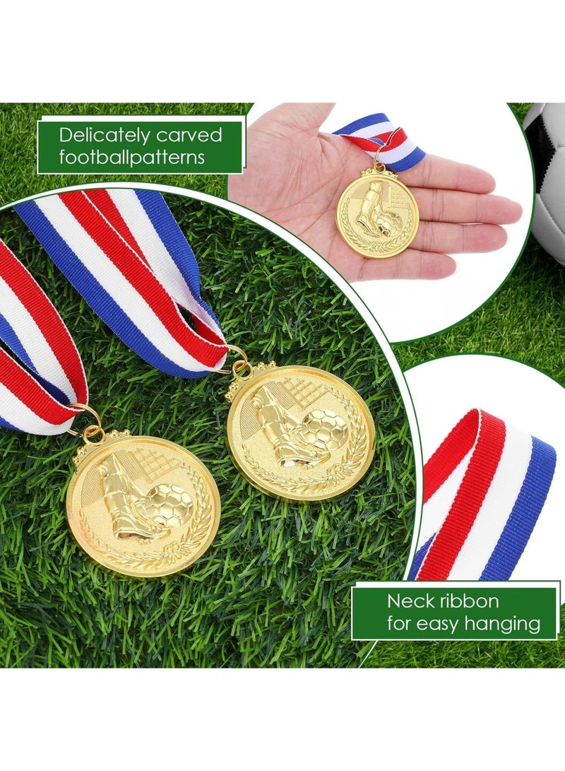 SYOSI Gold Award Medals, 20-Piece Soccer Medals Set with Ribbons, 2 Inch Metal Medals for Sports Prizes Team Awards Party Favors and Gifts for Players - Image 3