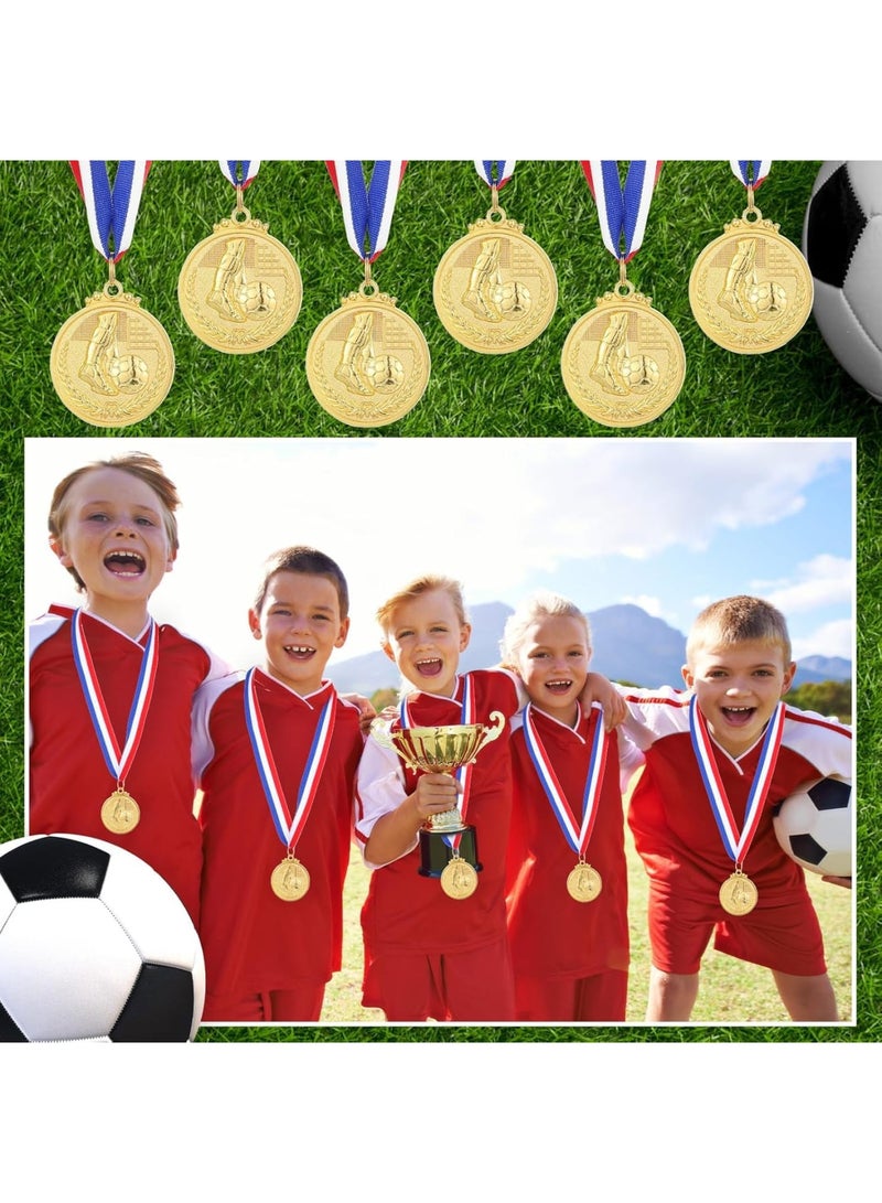 SYOSI Gold Award Medals, 20-Piece Soccer Medals Set with Ribbons, 2 Inch Metal Medals for Sports Prizes Team Awards Party Favors and Gifts for Players - Image 5