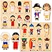 MTWENWENZY 2 Set Wooden World Countries Puzzles for Toddlers 16 Mix and Match Racial Cognition Characters Diversity Educational Toys Multicultural DressUp Peg Puzzle Learning Toy for Boys and Girls - Image 2