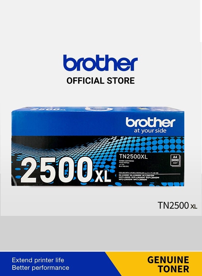 brother Original TN - 2500XL For use HL - L2400D,HL - L2460DN,DCP - L2600D, MFC - L2805DW , MFC - L2885DW Black - Image 2