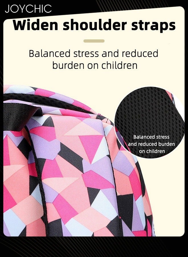Joychic 3-Piece Colorful School Backpack Set Portable Large Capacity School Bag Set  with Lunch Bag and Pencil Case  for Primary Junior High Students - Image 4
