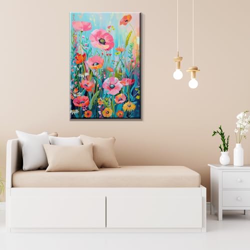 JOOZ Flower Paint by Number for Adults with Easel Paint by Numbers Kit with Frame for Adults Beginners on Canvas DIY Acrylic Painting Kit for Home Decor Gift 7.87x11.81 Inch - Image 4