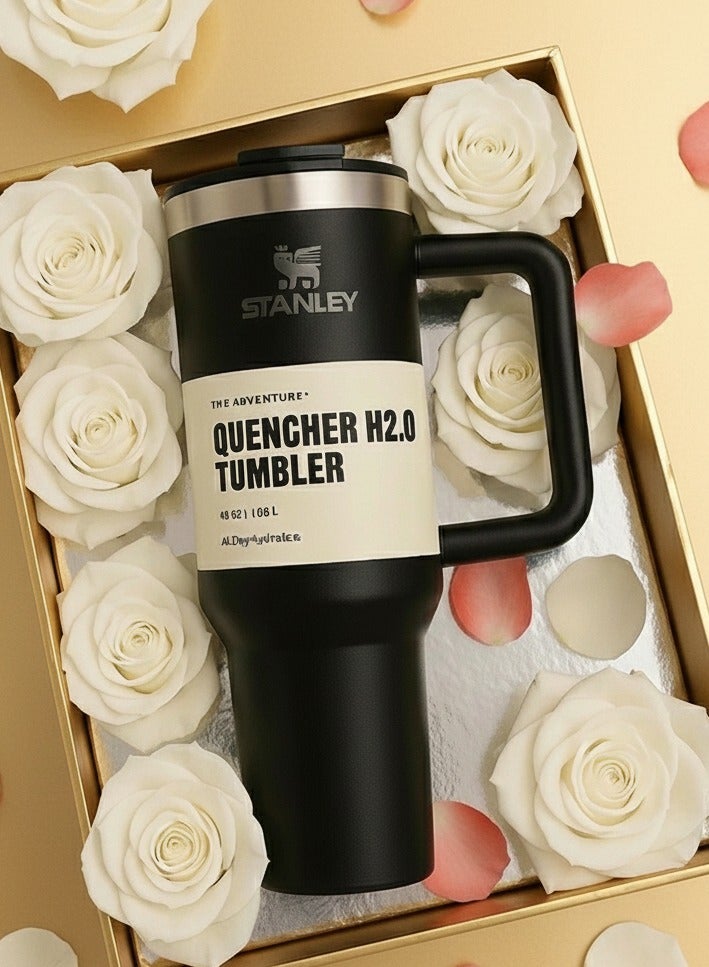 Stanley Original Flowstat Quencher H2.0 Vacuum Insulated and Sealed 304 Stainless Steel Tumbler with Lid and Straw for Water or Iced Tea, Coffee Juice, Smoothies, etc, 1.18L - Image 1