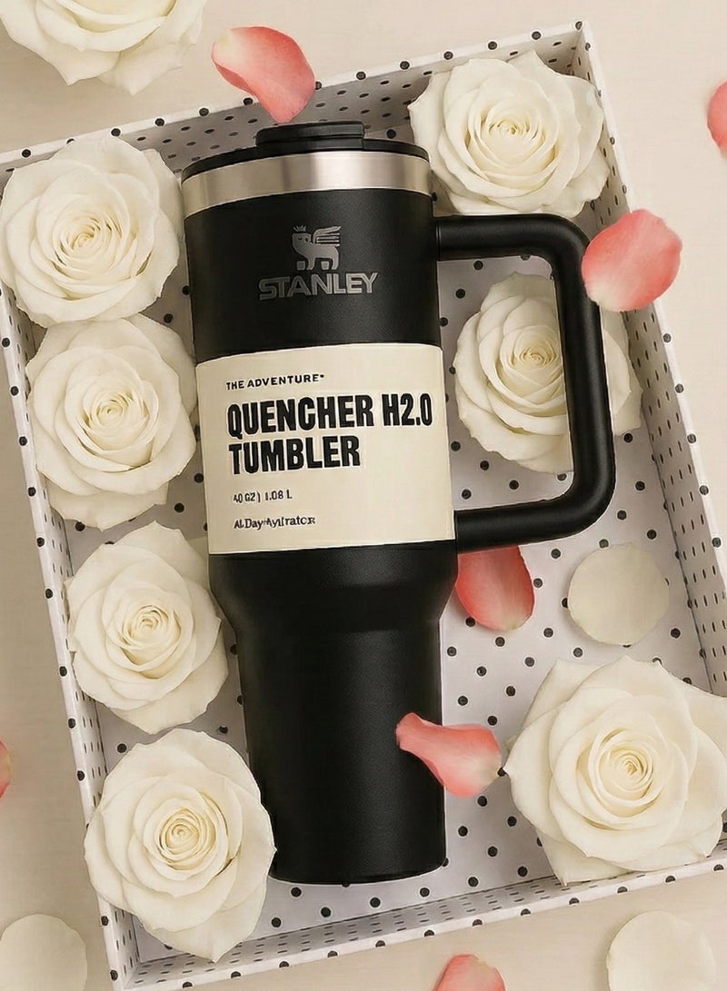 Stanley Original Flowstat Quencher H2.0 Vacuum Insulated and Sealed 304 Stainless Steel Tumbler with Lid and Straw for Water or Iced Tea, Coffee Juice, Smoothies, etc, 1.18L - Image 2