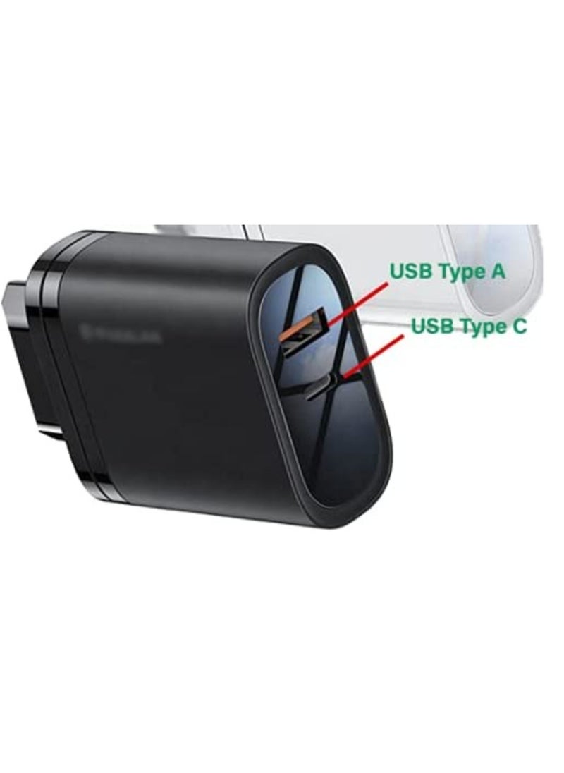 36W PD Type C Usb Wall Charger Quick Charge Usb Charger Qc 3.0 with type C port and Type A port and Type C port support both QC 3.0 and PD 18W super charging