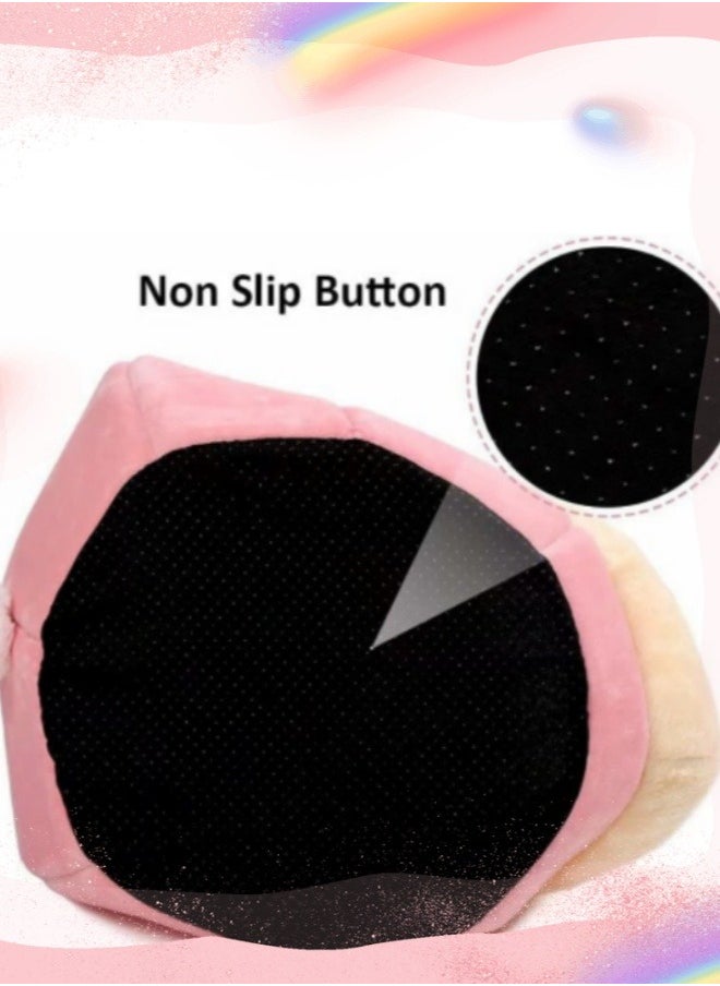 Generic - Cartoon Pet Bed Indoor Semi Enclosed Cat Bed Washable Cave Small Cat House With Toy Ball Warm Soft Indoor Cat Bed Cave Detachable Cat House Pet House (Pink Rabbit L)) - Image 1