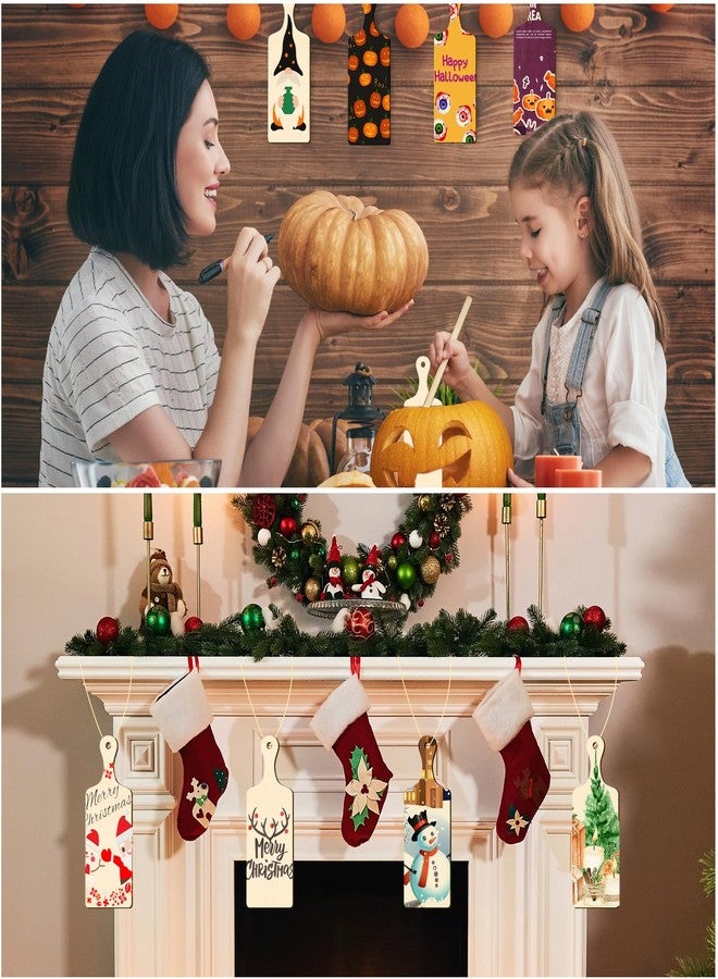 Marsui 36 Pcs Wooden Mini Cutting Board with Handle Unfinished Wood Craft Mini Charcuterie Boards Paddle Blank Small Chopping Board for DIY Kitchen Cooking Vegetables Decor (9.4 x 5.1 Inch) - Image 5