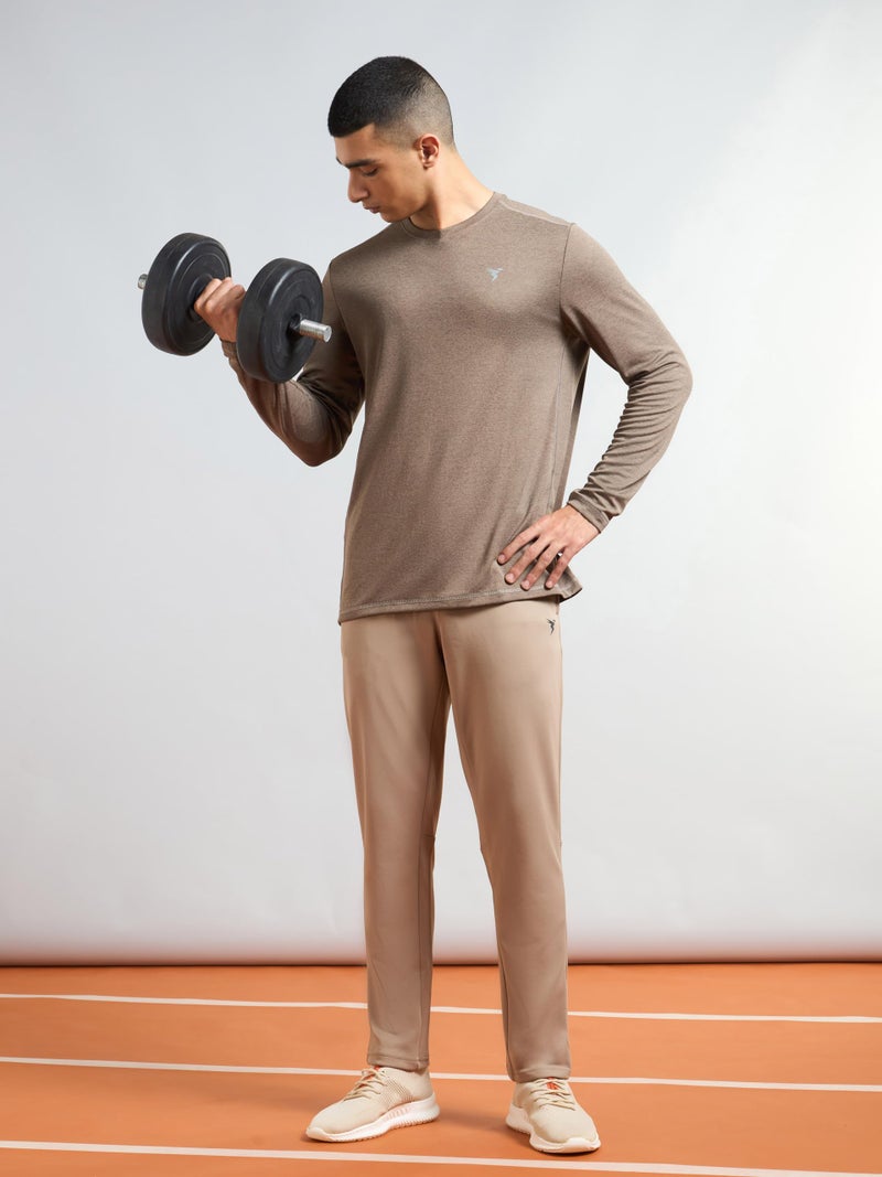 TECHNOSPORT Mens Slim Fit Self-Design Full Sleeve T-Shirt for Sports, Gym and Running - (MTOR47SGM_Stone Grey_XL) - Image 4