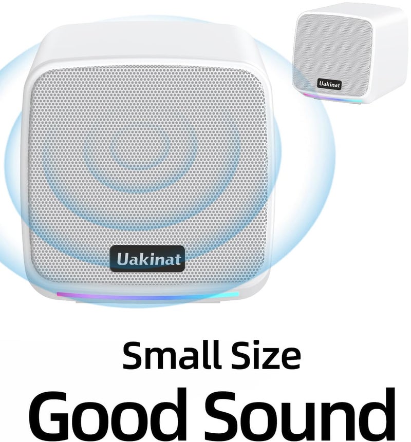 Uakinat Computer Speakers,Computer Speakers for Desktop PC,Desktop Speakers,USB Powered 3.5mm Aux Speaker for PC,Laptop,Tablet,Phone(White) - Image 2
