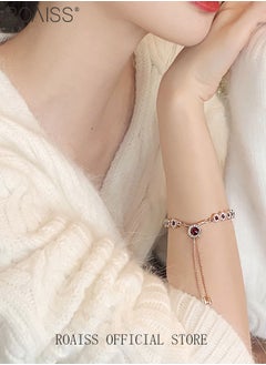 roaiss Trendy Rhinestone Crystal Bracelet Wedding Bridal Bracelet for Women Girls Cubic Zircon Adjustable Charms Bracelet for Women  - Image 3