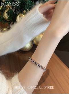 roaiss Trendy Rhinestone Crystal Bracelet Wedding Bridal Bracelet for Women Girls Cubic Zircon Adjustable Charms Bracelet for Women  - Image 4