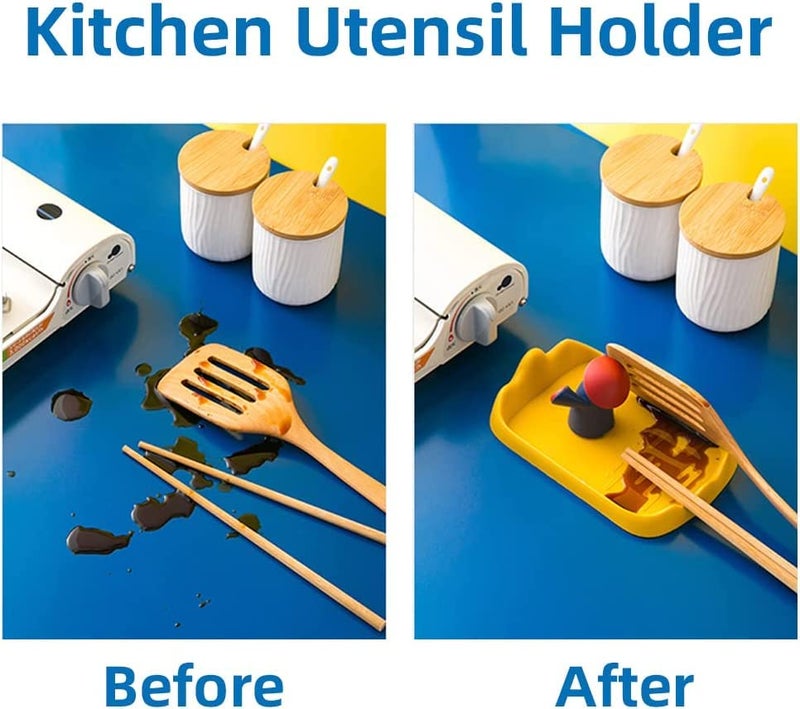 HARI® Space Saving Small Lid Rest Detachable Cute Mushroom Ladle Rest Spatula Holder Coffee Spoon Rest Kitchen Utensil Holder (Blue) - Image 4