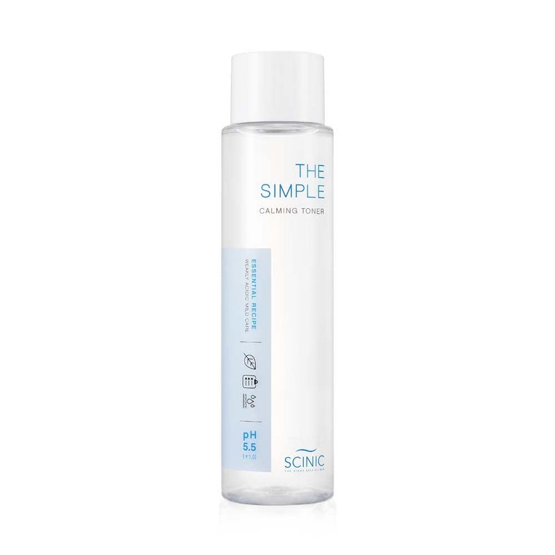 SCINIC The Simple Calming Toner, pH 5.5, 4.90 fl oz (145 ml) | Vegan Face Astringent for Sensitive and Irritated Skin | Fresh Watery Texture | PH-Balanced Mild Toner | Korean Skincare - Image 1