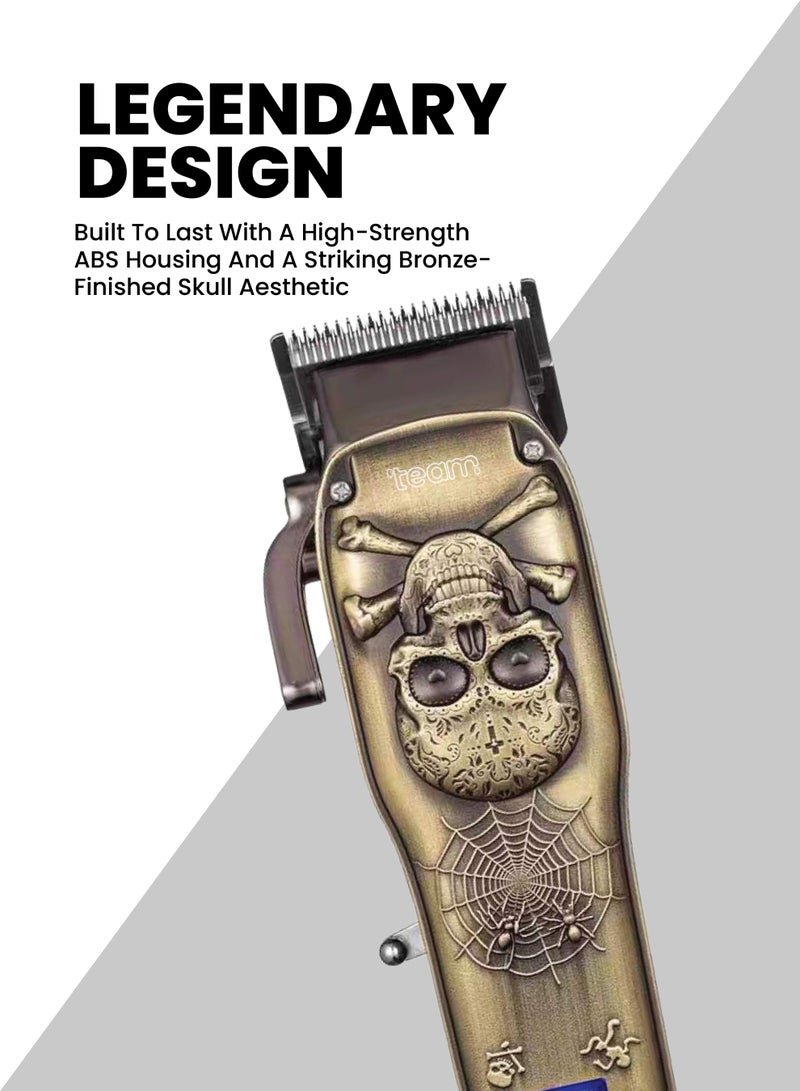 تيم Team Professional Hair Clipper – USB‑C Rechargeable Barber Trimmer for Men | LED Display, Alloy Steel Blades, 8 Guide Combs, Low Noise DC Motor, Lithium Battery, Metal Body Hair Cutting Machine - Image 3
