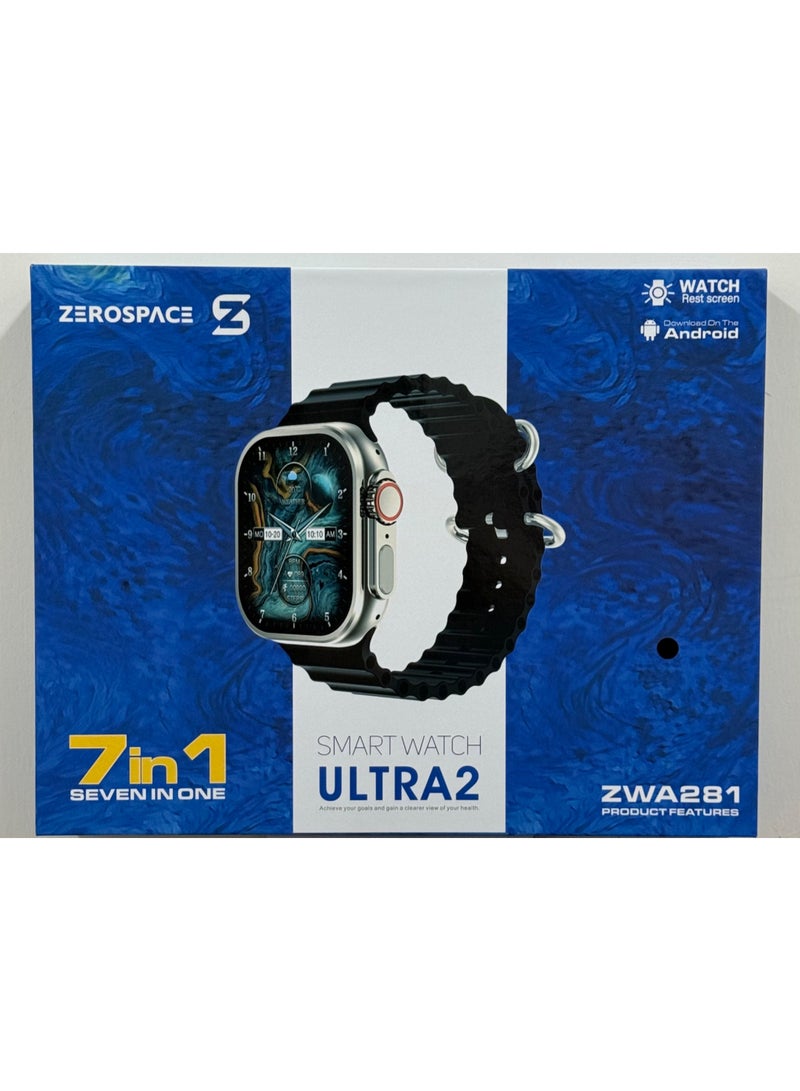 ZEROSPACE ساعة ذكية 7 ستراب الترا 2 بشاشة كاملة مع مكالمات - Image 2