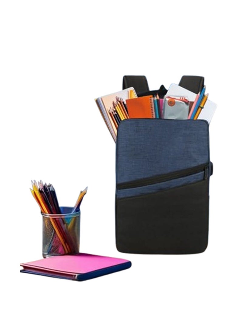 3 Pieces Smart Laptop School Travel Backpack Set Navy - Image 4
